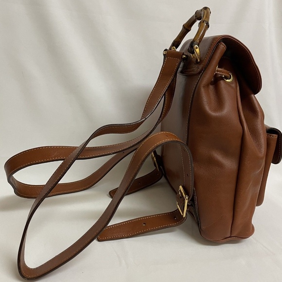 Vintage Gucci Bamboo Leather Mini Backpack - Picture 2 of 16